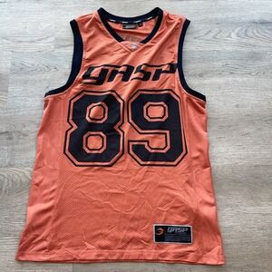 Gasp Tank Top Mens Small Orange Bodybuilding Weightlifting Gym Training Mesh Run